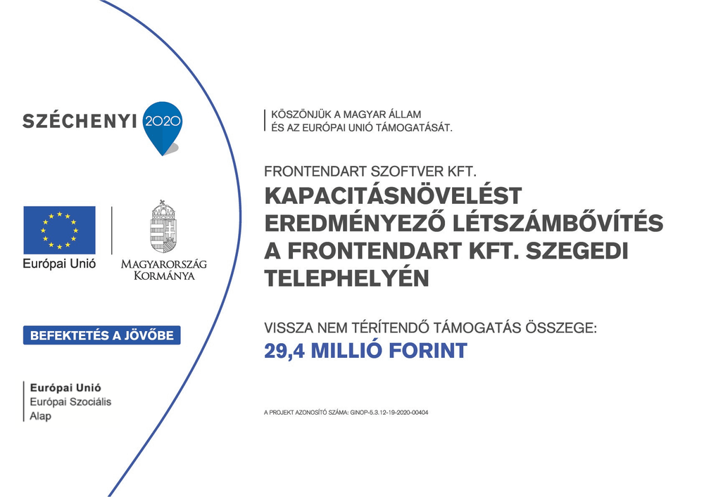 Kapacitásnövelést eredményező létszámbővítés a FrontEndART Kft. szegedi telephelyén